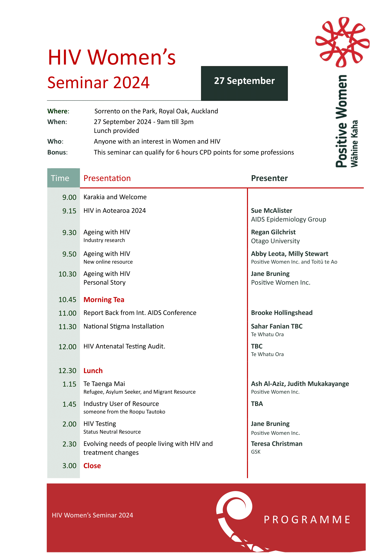 Program HIV Women's Seminar