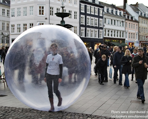 woman in bubble